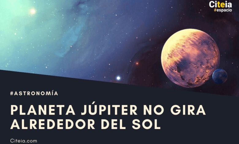 Júpiter no gira alrededor del sol