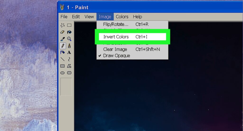 como invertir colores con paint