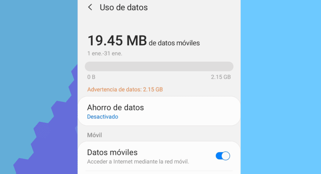 por que os datos móbiles non están activados no meu Samsung