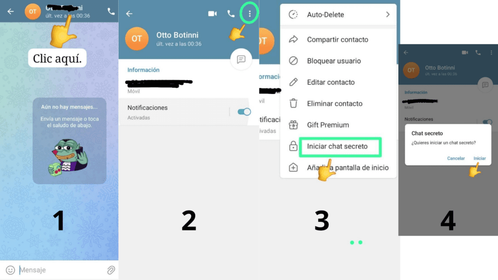 Cómo iniciar un secret chat en Telegram