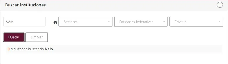 Búsqueda de Nelo en el SIPRES de Condusef: 0 resultados